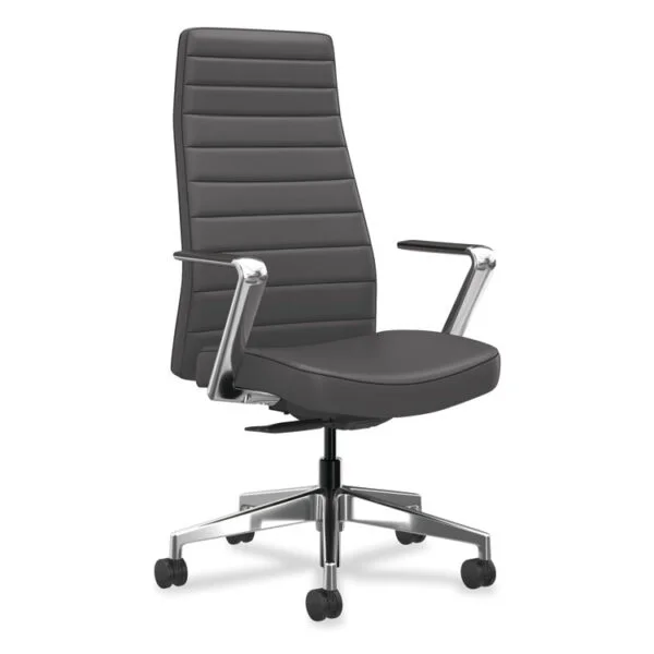 Cofi Executive High Back Chair, Supports up to 300 lb, Nimbus Seat/Back, Polished Aluminum Base, Ships in 7-10 Business Days