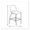 Motivate Four-Leg Stacking Chair with Plastic Seat, Supports 300 lb, 17.75″ Seat Height, Onyx Seat/Back, Platinum Base, 2/CT - Image 3