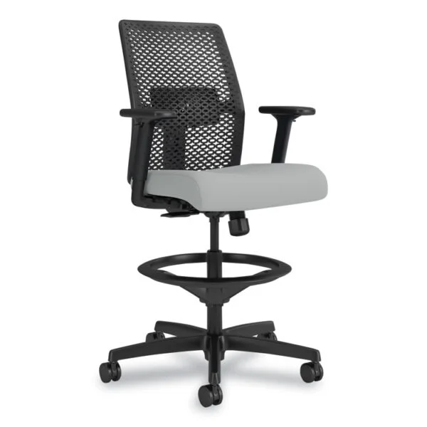 Ignition 2.0 ReActiv Low-Back Task Stool, 22.88″ to 31.75″ Seat Height, Flint Seat, Charcoal Back, Black Base