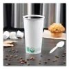 Compostable Paper Hot Cups, ProPlanet Seal, 20 oz, White/Green, 600/Carton - Image 2